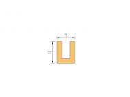 Silicone Profile P40965CK - type format U - irregular shape