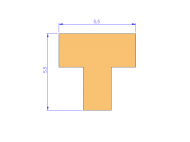 Silicone Profile P40965CN - type format T - irregular shape