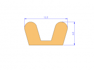 Silicone Profile P40965CO - type format U - irregular shape