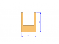 Silicone Profile P40965CQ - type format U - irregular shape