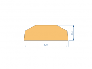 Silicone Profile P40965CX - type format Trapezium - irregular shape