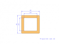 Silicone Profile P40965D - type format Square - regular shape
