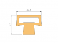 Silicone Profile P40965E - type format T - irregular shape