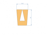 Silicone Profile P40965FO - type format U - irregular shape