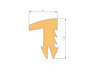 Silicone Profile P40965GB - type format Lipped - irregular shape