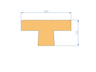 Silicone Profile P40965GR - type format T - irregular shape