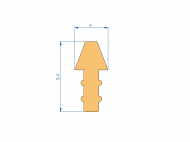 Silicone Profile P40965JE - type format T - irregular shape