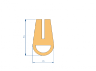 Silicone Profile P40965JN - type format U - irregular shape