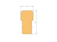 Silicone Profile P40965JY - type format T - irregular shape