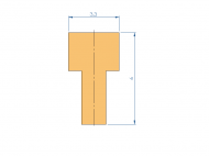 Silicone Profile P40965JZ - type format T - irregular shape