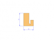 Silicone Profile P40965K - type format U - irregular shape