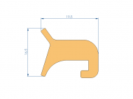 Silicone Profile P40965KS - type format Lipped - irregular shape