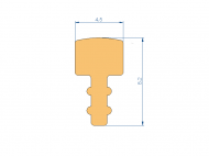 Silicone Profile P40965KY - type format T - irregular shape