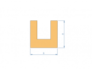 Silicone Profile P40965LA - type format U - irregular shape