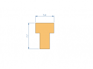 Silicone Profile P40965LC - type format T - irregular shape