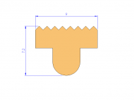 Silicone Profile P40965M - type format T - irregular shape