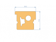 Silicone Profile P40965MA - type format Double Hole - irregular shape