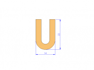 Silicone Profile P40965O - type format U - irregular shape