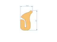 Silicone Profile P40965R - type format U - irregular shape