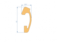 Silicone Profile P40965S - type format U - irregular shape