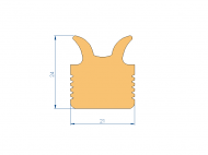 Silicone Profile P419I - type format Horns - irregular shape