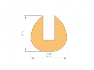 Silicone Profile P41M - type format U - irregular shape