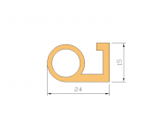 Silicone Profile P42 - type format solid b/p shape - irregular shape