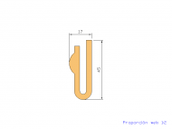 Silicone Profile P423B - type format U - irregular shape