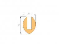 Silicone Profile P423C - type format U - irregular shape