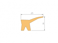 Silicone Profile P44 - type format Lipped - irregular shape