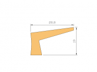 Silicone Profile P441A - type format Lipped - irregular shape