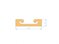 Silicone Profile P4493 - type format Flat Silicone Profile - irregular shape