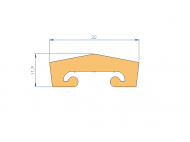 Silicone Profile P4493E - type format U - irregular shape