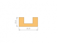 Silicone Profile P455A - type format U - irregular shape