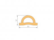 Silicone Profile P459-10 - type format Flat Silicone profile with Bubble - irregular shape