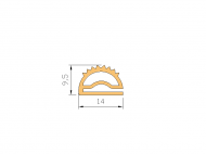 Silicone Profile P459-17 - type format e - irregular shape