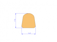 Silicone Profile P4672B - type format D - irregular shape