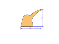 Silicone Profile P471 - type format Lipped - irregular shape