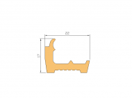 Silicone Profile P48788B - type format L - irregular shape