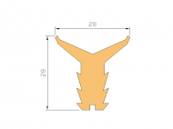 Silicone Profile P487C - type format Horns - irregular shape