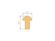 Silicone Profile P500-195 - type format T - irregular shape