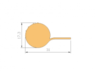 Silicone Profile P500-709 - type format solid b/p shape - irregular shape