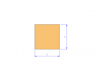 Silicone Profile P500070070 - type format Square - regular shape