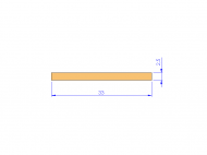 Silicone Profile P500330025 - type format Rectangle - regular shape