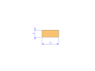 Silicone Profile P501205 - type format Rectangle - regular shape