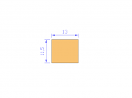 Silicone Profile P501311,5 - type format Rectangle - regular shape