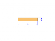 Silicone Profile P502404 - type format Rectangle - regular shape