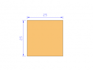 Silicone Profile P502525 - type format Square - regular shape