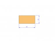 Silicone Profile P504020 - type format Rectangle - regular shape