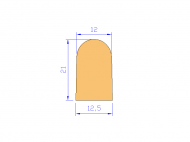 Silicone Profile P542 - type format D - irregular shape